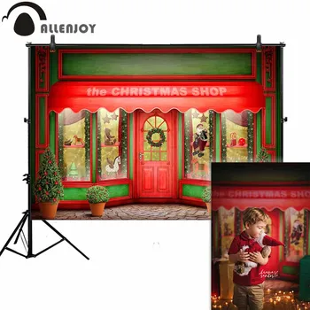 Allenjoy Kalėdų parduotuvė fotografijos fone medžių parduotuvė žaislų šalis vaikas fone photocall photoshoot prop naujagimių photobooth
