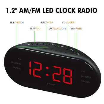AM/FM LED Laikrodis Radijas Su Dviguba Signalizacija Miego Atidėjimo Funkcija Lizdo Varomas Didelis Skaitmenų Ekranas, Miegamojo Laikina Išjungimo