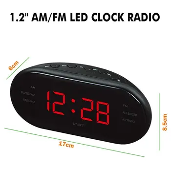 AM/FM LED Laikrodis Radijas Su Dviguba Signalizacija Miego Atidėjimo Funkcija Lizdo Varomas Didelis Skaitmenų Ekranas, Miegamojo Laikina Išjungimo