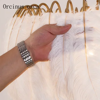 American Pastoral balta plunksna liustra kambarį Princesė miegamasis Šiaurės šalių šiuolaikinės krištolo kristalų paukščių Liustra