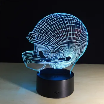 Amerikos Futbolo Šalmas Sporto Kepurės Star 3D Lempos Komandos Logotipą Užsakymą Multicolors Lava LED Apšvietimas Naktį Luminaria AW-046