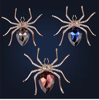 Amerikos ir Europos perdėtas didelis voras kristalų segė pin aukščiausios klasės rose aukso inkrustacijos su corsage suknelė accessor