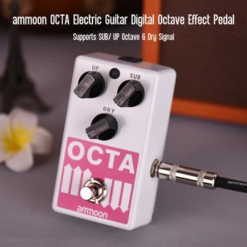 Ammoon OCTA elektrine Gitara, Daugiabalsis Oktavos Generatorius Efektu Pedalas Palaiko SUB/ IKI Oktava & Dry Signalas Visiškai Metaliniu korpusu