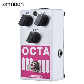 Ammoon OCTA elektrine Gitara, Daugiabalsis Oktavos Generatorius Efektu Pedalas Palaiko SUB/ IKI Oktava & Dry Signalas Visiškai Metaliniu korpusu