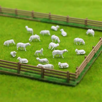 AN8703B 100vnt-200PCS 1:87 Unpainted Balta Ūkio Gyvūnai Avių Kolis, Šuo Aviganis HO Masto Modelis Dekoracijos Aminals