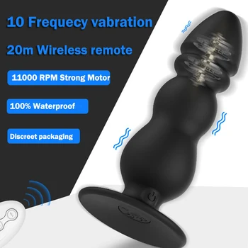 Analinis dildo vibratorius prostatos masažas vibruojantis analinis kaištis butt plug analinio sekso stimuliatorius buttplug erotinis sekso žaislas vyrams, moterims