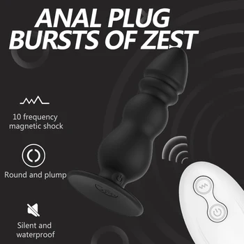 Analinis dildo vibratorius prostatos masažas vibruojantis analinis kaištis butt plug analinio sekso stimuliatorius buttplug erotinis sekso žaislas vyrams, moterims