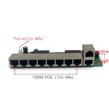 ANDDEAR-48 v 8 port gigabit nevaldomas poe switch 8*100 mbps POE poort; 2*100 mbps IKI Nuorodą poort; poe galingumo jungiklis NVR