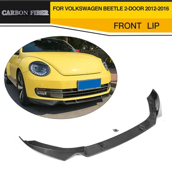Anglies Pluošto Auto Priekinis Bamperis Lūpos, Smakro Volkswagen Beetle 2 Durų 2012-2016 FRP Juoda/Anglies pluošto