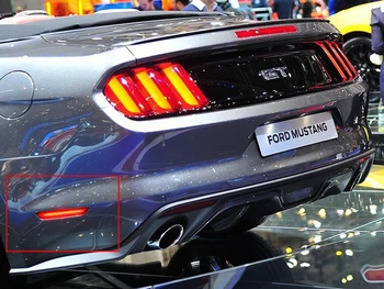 ANGRONG 2x Juoda Objektyvas LED Šoniniai Gabaritiniai Galinio Bamperio Atšvaito Šviesą Ford Mustang+