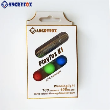 Angryfox K1 K1S LED Mini Key chain vandeniui žibinto šviesa, Nerūdijančio Plieno, AAA Žibintuvėlis su RGB Spalvinga Tamsos Kepurės