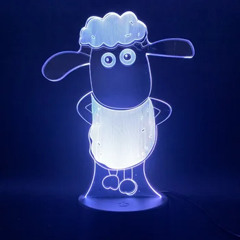 Animacinių filmų 3d Naktį Šviesos Mielas Avių Logger Vick Vaikai Naktį Lempa su 7/16 Spalvų Kaita LED Stalo Lempa, Miegamojo Kalėdų Dovana