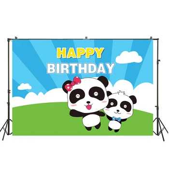 Animacinių Filmų Panda Fone Gimtadienio Apdailos Kūdikių Autobusų Temą, Baby Shower Nuotrauka Fone Studija Rekvizitai W-3347