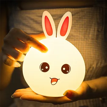Animacinių filmų Triušis LED Nakties Šviesos Remote Touch 