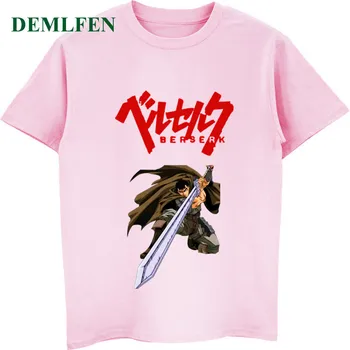 Anime Berserk Print T-shirt Mados vyriški trumpomis Rankovėmis O-kaklo Medvilnės Marškinėliai Vasaros Vyrų Fitneso Marškinėliai Cool Tees Viršūnės
