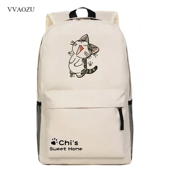 Anime Cartoon Chi ' s Sweet Home Kuprinė Chi Cute Kačių Spausdinimo Nailono Pečių Maišą Vidurinės Mokyklos Studentas Schoolbags Vaikų Dovanų