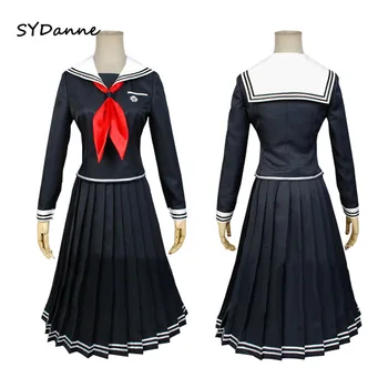 Anime Danganronpa Dangan-Ronpa 2 Toko Fukawa Cosplay Kostiumų Mergaitės Mokyklinę Uniformą Kostiumas Su Perukas, Akiniai