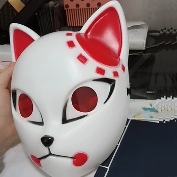 Anime Demon Slayer: Kimetsu nr. Yaiba Kamado Tanjirou Sabito Makomo Cosplay Kostiumas Kaukė Helovinas Šalis Prop Fox Mask