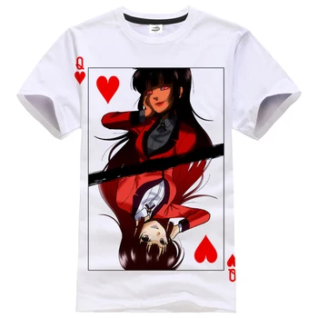 Anime Kakegurui 3D Print T-shirt Vyrai Moterys Kawaii Girl Cosplay Streetwear Pokerio Karalienė Stiliaus marškinėliai Mados Viršūnes Hip-Hop Drabužiai