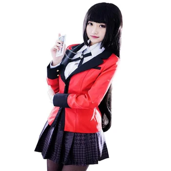 Anime Kakegurui Yumeko Jabami Cosplay Kostiumų Japonijos Vidurinės Mokyklos Uniformą Helovinas Šalis, Cosplay Kostiumai, Moterims, Merginos