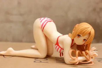 Anime KV. Kardas meno internete Asuna maudymosi kostiumėlį, seksuali mergina, PVC Veiksmų Skaičiai žaislai Anime pav Žaislai Vaikams, vaikų, Kalėdinės Dovanos