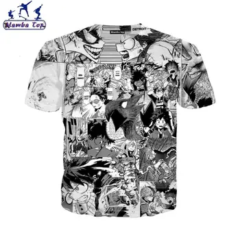 Anime Marškinėlius 3D Animaciją Mano Herojus akademinės bendruomenės Marškinėliai Harajuku vyriški marškinėliai Bakugou Katsuki Vyrų Juokinga Tees Unisex Sportinę E017-4