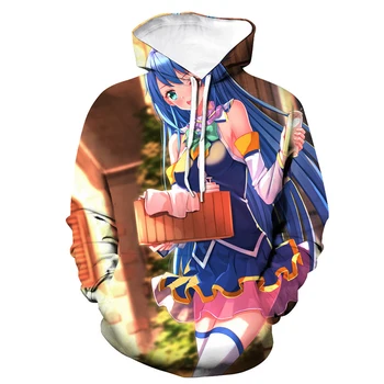 Anime Mergina Hoodies Konosuba 3D Spausdinimo Gobtuvu Palaidinukė Megumin Hip-Hop Hoodie Vyrų, Moterų Sporto Atsitiktinis Megztinis Mados Viršūnes Kailis