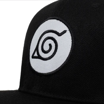 Anime Naruto skrybėlę Uchiha Uzumaki logotipas Snapback Cap Beisbolo Kepurė Vyrams, Moterims, Hip-Hop Streetwear Tėtis Juodas Snapback Skrybėlės