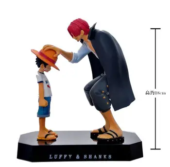 Anime One Piece Beždžionė D Luffy & Kotai Judančių Scenos 18cm PVC Veiksmų Surinkimo Duomenys Modelis Žaislai