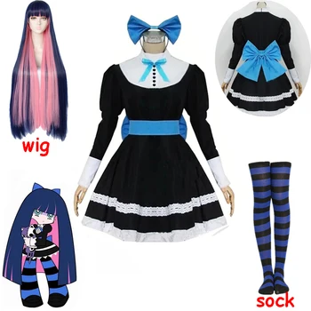 Anime Panty & Kojinę su Garterbelt Gyvulių Anarchija Rudenį Tarnaitė Moterų Cosplay Kostiumų Lolita Dress + Diržas + Headwaer