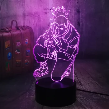 Anime Pav Nara Shikamaru Kietas Naruto 3D LED Iliuzija Naktį Šviesos Nuotolinio Valdymo Stalo Lempa Kūdikiams, Vaikams, Gimtadienis, Kalėdos, lempos
