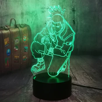 Anime Pav Nara Shikamaru Kietas Naruto 3D LED Iliuzija Naktį Šviesos Nuotolinio Valdymo Stalo Lempa Kūdikiams, Vaikams, Gimtadienis, Kalėdos, lempos