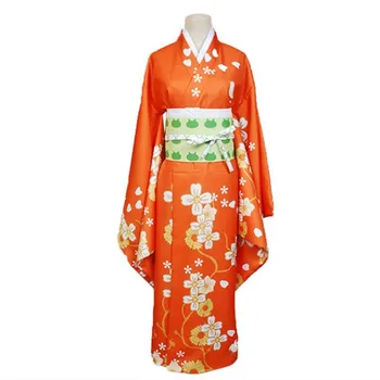 Anime Super Danganronpa 2 Hiyoko Saionji Hiyoko Kimono Cosplay Kostiumų Suaugusių Moterų Oranžinė Suknelė Kimono sandėlyje Suknelė Kostuums