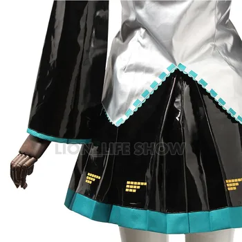 Anime Super Lydinio Miku Vocaloid Cosplay Kostiumai Dress Mergina Audiniu bet kokio dydžio PU odos