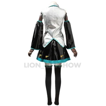 Anime Super Lydinio Miku Vocaloid Cosplay Kostiumai Dress Mergina Audiniu bet kokio dydžio PU odos