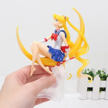 Anime Super Sailor Moon pav žaislai Usagi Tsukino PVC Veiksmų Skaičius, Sparnai Pyragas Apdaila Kolekcijos Modelis Žaislas, Lėlė