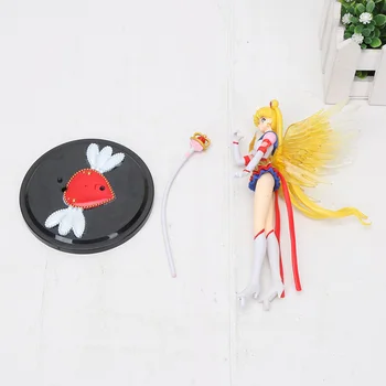 Anime Super Sailor Moon pav žaislai Usagi Tsukino PVC Veiksmų Skaičius, Sparnai Pyragas Apdaila Kolekcijos Modelis Žaislas, Lėlė