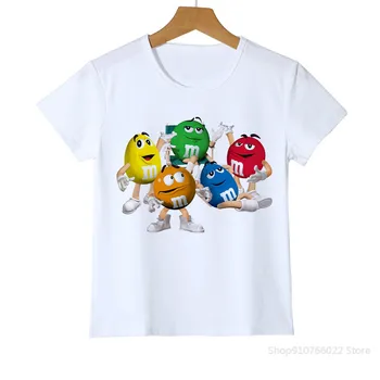 Anime Trumpas Rankovės Kūdikio Marškinėliai Mados Kid T-shirt 3D Berniukas/Mergaitė Šokolado Pupelės MM Spausdinimo Juokinga Streetwear Marškinėliai