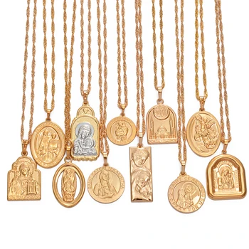 Anniyo (1piece) Religinių Juvelyrikos Mergelė Marija, Jėzus, Stačiatikių, Mečetė Žavesio Pakabukas Grandinės Karoliai Moterims, Merginos