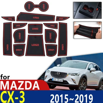 Anti-Slip Gumos Puodelio, Pagalvėlės, Durų Groove Kilimėlis Mazda CX-3 CX3 CX 3 2016 2017 2018 2019 Priedai kilimėlis telefono