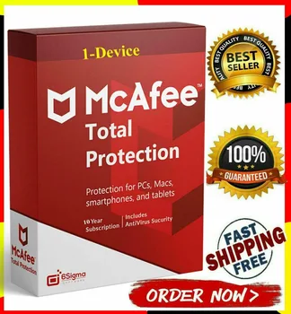 Antivirusinių McAfee Total Protection 1 VNT / 6 Metų Klavišą Licencija