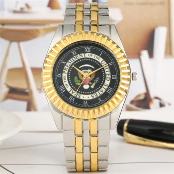 Antspaudas, Jungtinių amerikos valstijų Prezidentas Užsakymą Dizaino vyriški Laikrodžiai, Sidabro, Aukso, Nerūdijančio Plieno Atsitiktinis Mens Watch Dropship