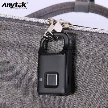 Anytek P4 pirštų Atspaudų Lock USB Įkrovimo Smart Keyless Anti-Theft Spynos Lagaminą Durys, Garažas, Sandėlis, Įsilaužimo Signalizacijos Užraktas