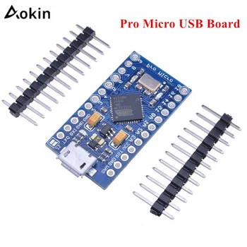 Aokin Pro Micro USB ATmega32U4 Valdytojas 3.3 V, 8MHz Plėtros Taryba Modulis Arduino Leonardo Pakeisti ATmega328