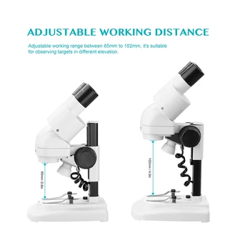 AOMEKIE Žiūronų 20X/40X Stereo Mikroskopas 45° kampu Pakreiptas Okuliarai su Eyecup Viršų LED HD Vizija PCB Lydmetalis Mobiliojo Taisymo Įrankis