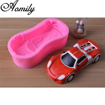 Aomily 3D Automobilių Silikono Torto Formos Sportas Automobilių Žaislų Automobilių Šokolado Putėsiai Želė Saldainiai Bakeware Pelėsių 