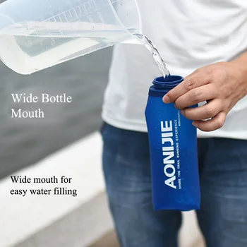 AONIJIE 600ml Sporto Išardomi Lengvas, Kompaktiškas BPA Free Soft Veikia Vandens Butelis Minkštas Pėsčiųjų Kolbą Hidratuojant Vandens Kolbą