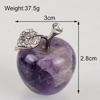 Apple Mini Figūrėlės Originalus Ametistas Mados Čakros Akmuo Kristalas Mineralinių Vestuvių Naudai Dovana Gijimo Namų Dekoro Priedai