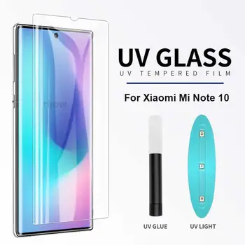 Apsauginiai stiklai, UV stiklai Xiaomi Mi Pastaba 10/10 pro su UV klijai skaidrūs