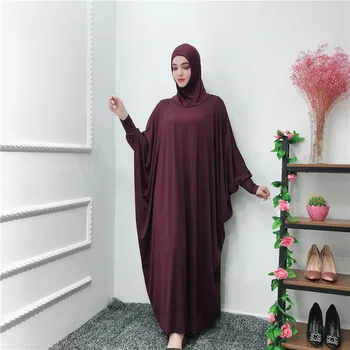 Arabų Musulmonų Suknelė, Hijab Moterų Batwing Rankovėmis Su Gobtuvu Malda Apranga Maxi Abaja Suknelės Kaftan Ilgas Chalatas, Turkijos Islamo Apranga